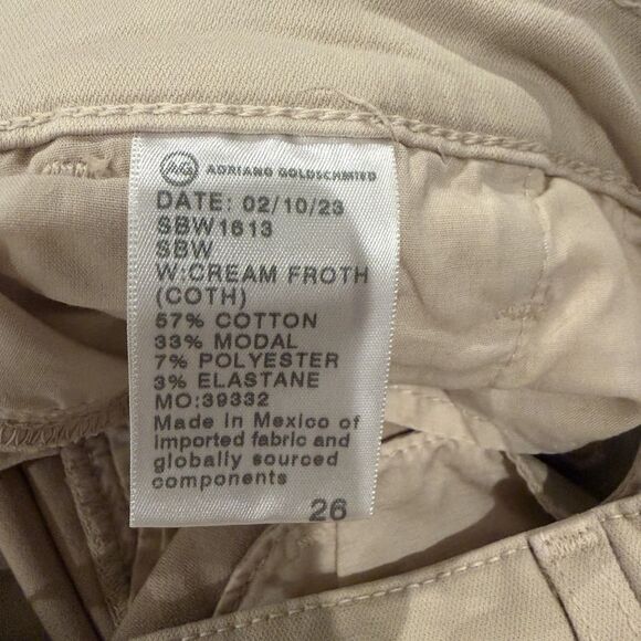 NWT AG The Caden Tailored Trouser Womens Pants Beige Khakis Size 28X 26 Measured - Picture 10 of 11